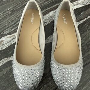 Cat & Jack Girls Silver Sparkle Dress Shoes